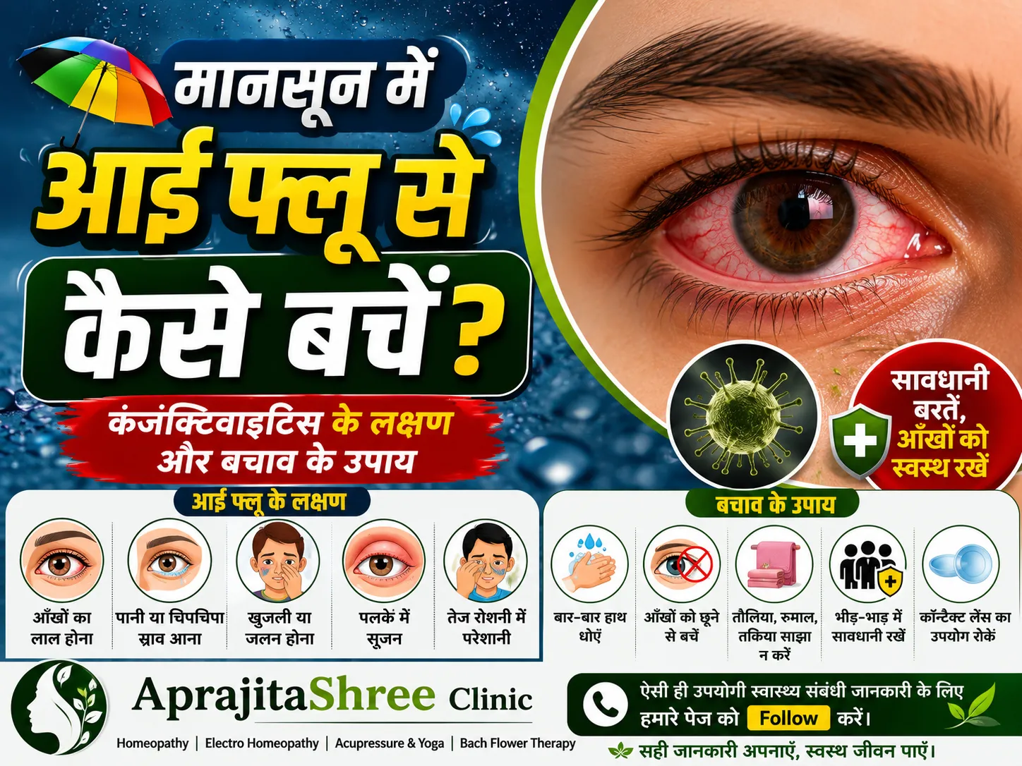 मानसून में आई फ्लू से कैसे बचें?