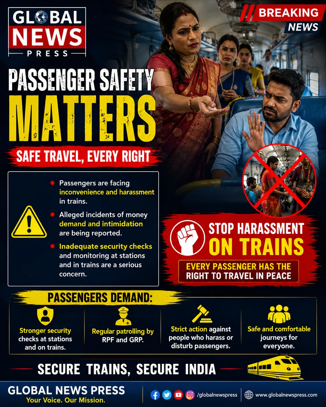 Headline: Concerns Raised Over Passenger Harassment by Groups Seeking Money on Trains

Passengers on several train route