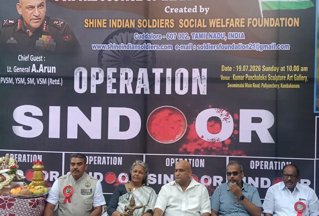 ‘Victory Pillar’ in honour of Operation Sindoor heroes getting ready near Swamimalai