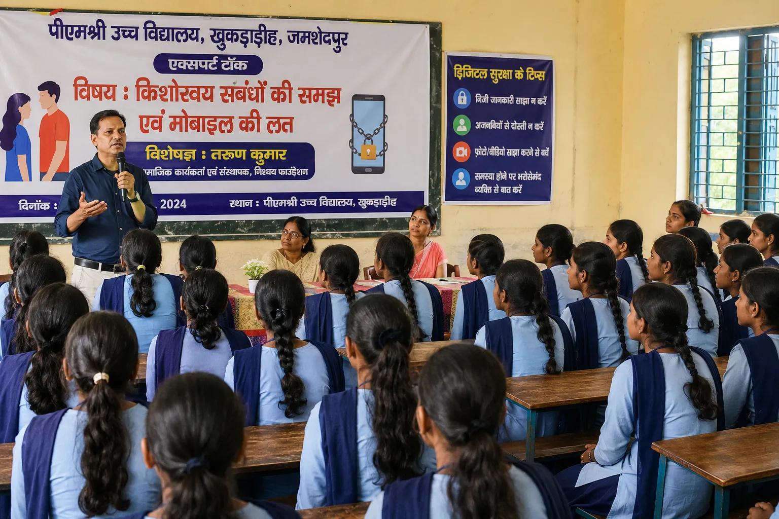 जमशेदपुर के पीएमश्री उच्च विद्यालय में किशोरावस्था, रिश्तों और मोबाइल की लत पर एक्सपर्ट टॉक