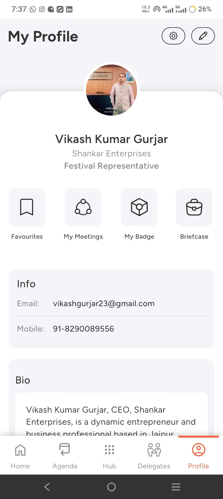 Festival Representative of India के लिए विकास कुमार गुर्जर का नाम संस्कृति मंत्रालय के पास