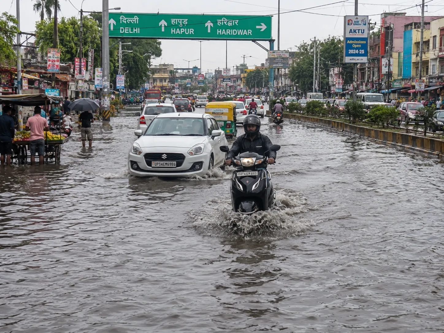 मेरठ में बारिश से कई इलाकों में जलभराव, आवागमन प्रभावि