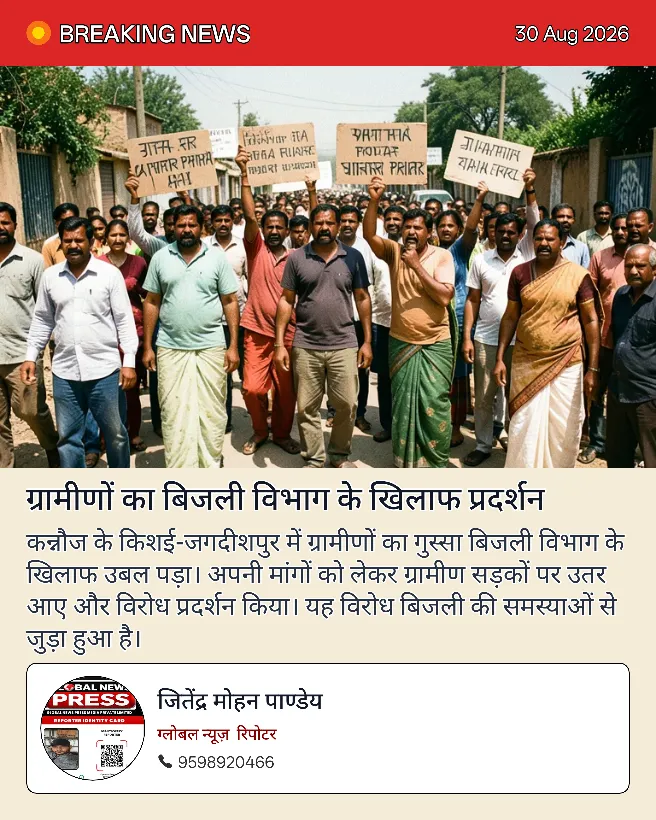 आज कन्नौज के किशई-जगदीशपुर में बिजली विभाग के खिलाफ ग्रामीणों का गुस्सा फूट पड़ा। अपनी मांगों को लेकर हम सड़कों पर उतर आ
