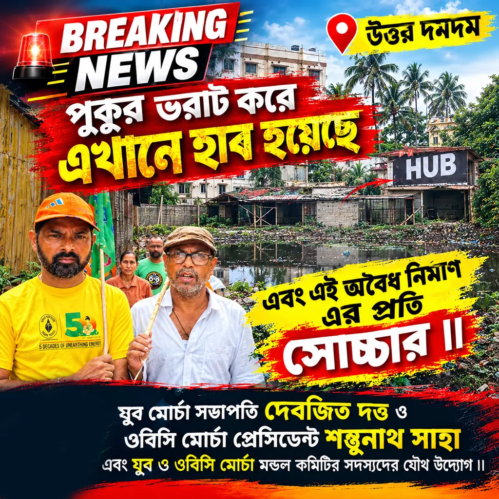 উত্তর দমদমে পুকুর ভরাটকে কেন্দ্র করে উত্তেজনা