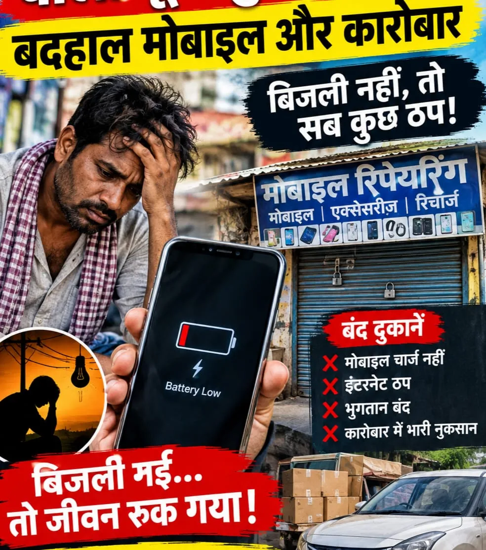 24 घंटे से बिजली गुल, ग्रामीण परेशान
