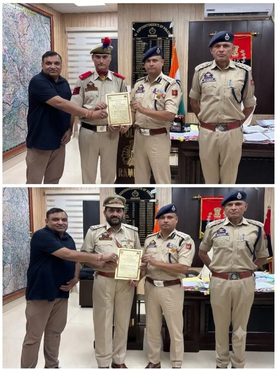 DISTRICT POLICE HEADQUARTERS RAMBAN
RAMBAN POLICE PERSONNEL HONOURED WITH DGP MEDAL FOR MERITORIOUS SERVICE