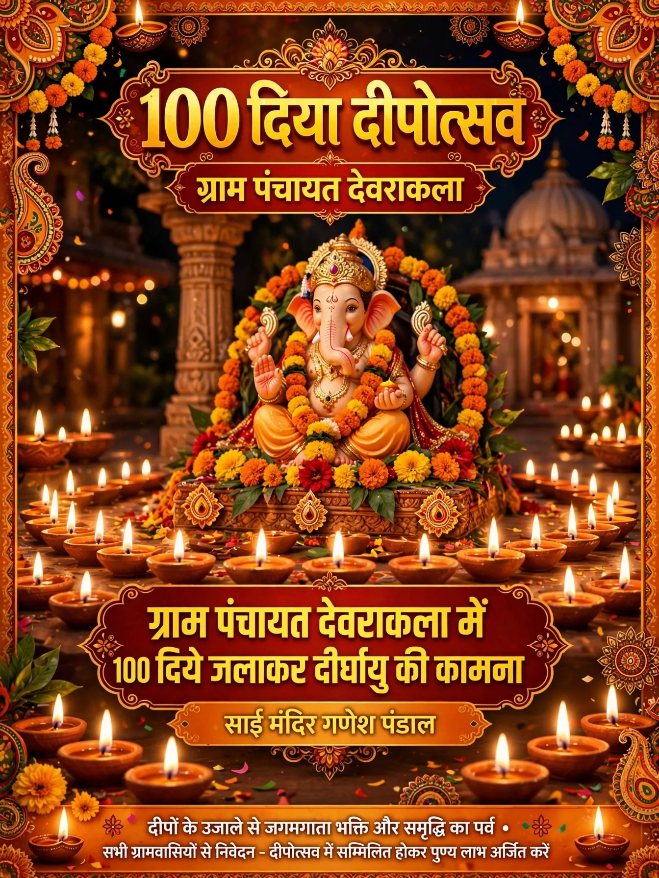 ग्राम पंचायत देवराकला में मोदी जी के जन्मदिन पर 100 दीये जलाकर दीर्घायु की कामना*