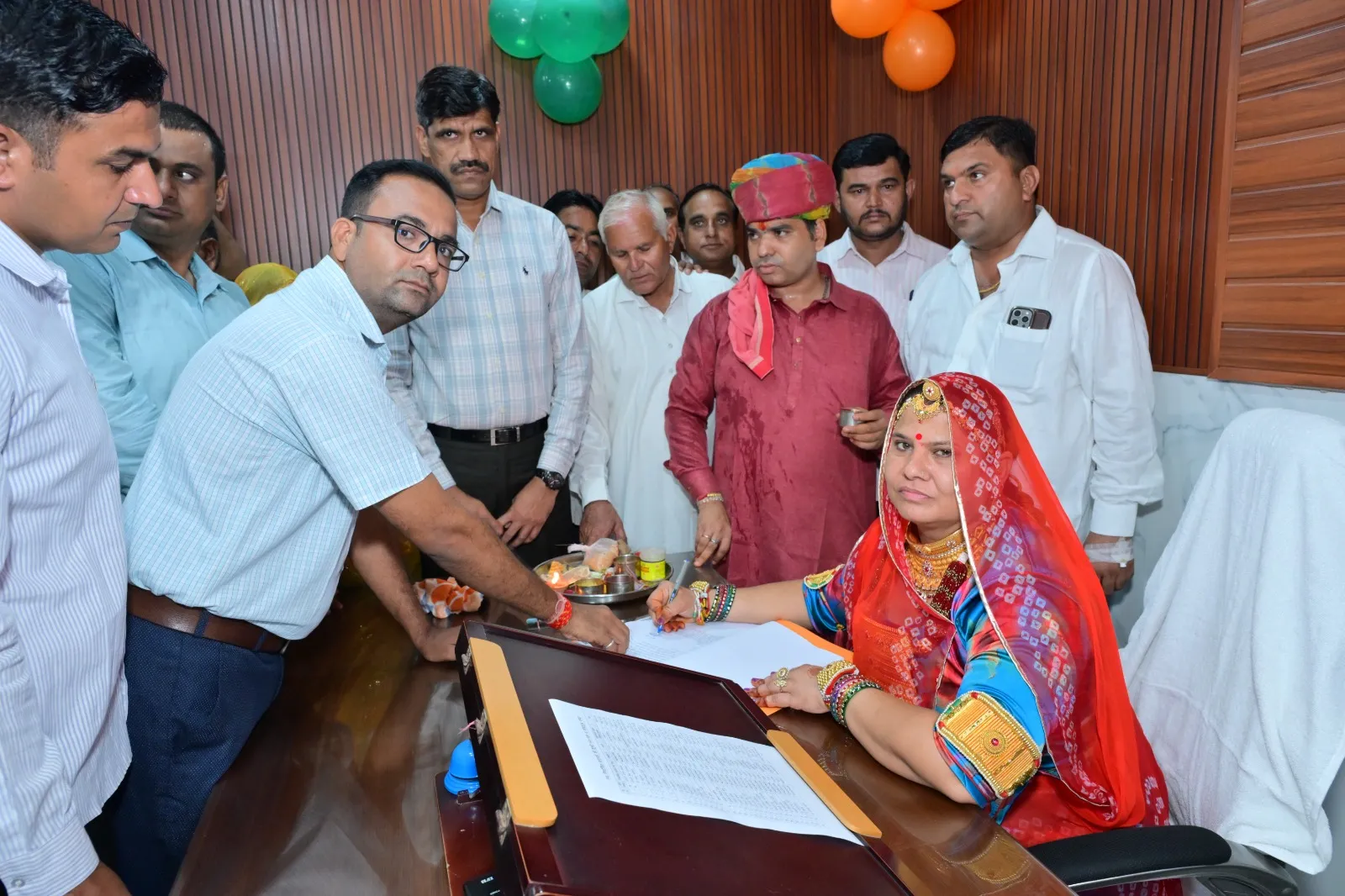 पीपाड शहर में नवनिर्वाचित पालिका अध्यक्ष आशा देवी ने संभाला कार्यभार
