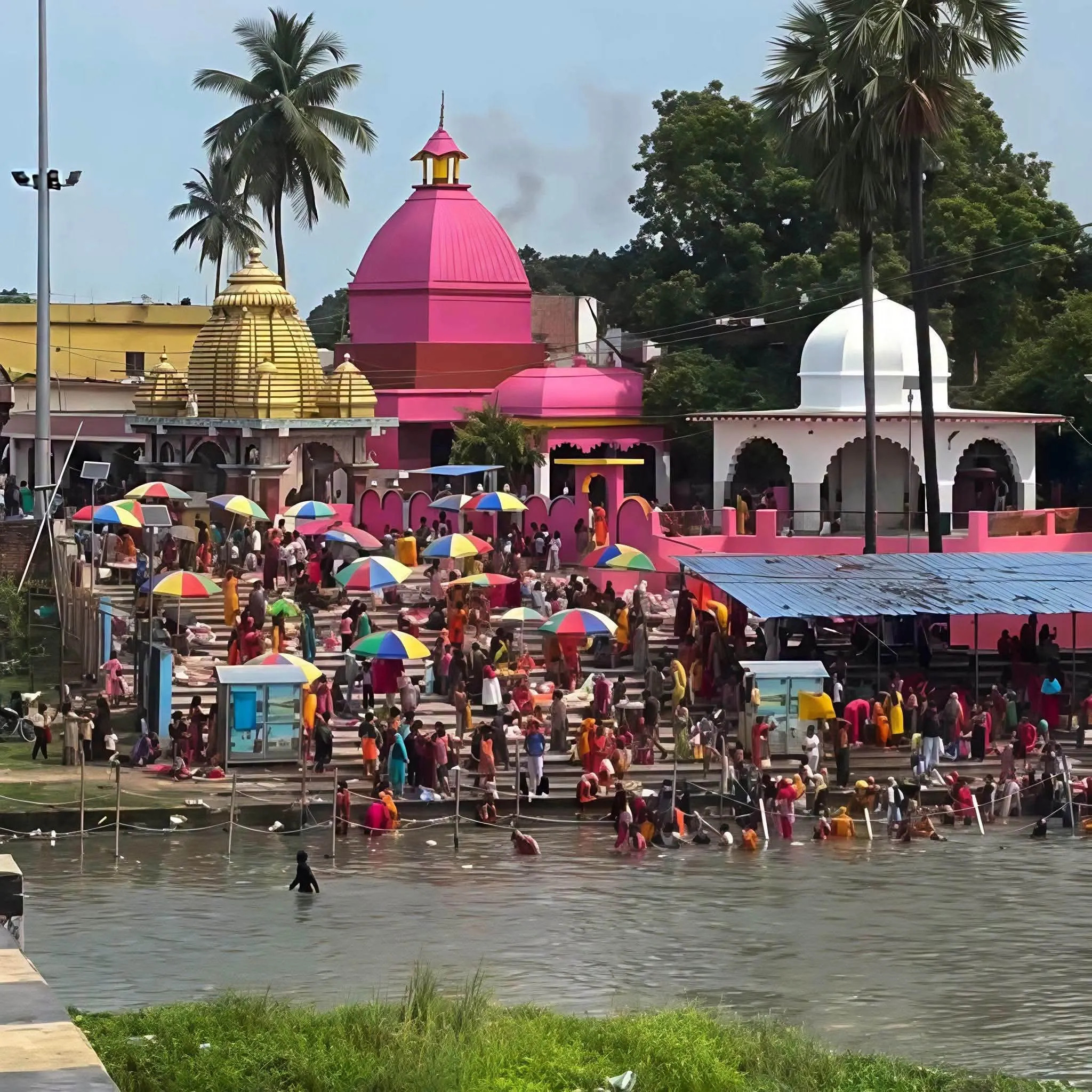 जितिया व्रत के नहाए खाए के लिए पूर्णिया के सिटी काली मंदिर में भक्तों की भीड़
