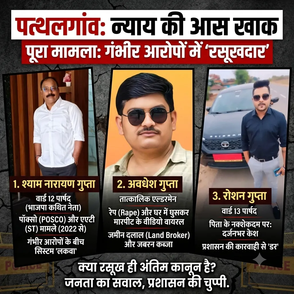 पत्थलगांव में 'सिस्टम' का लकवा या खाकी-खादी का रसूख? पॉक्सो, जमीन कब्जा और रंगदारी के आरोपों के बीच न्याय को तरसती जनता