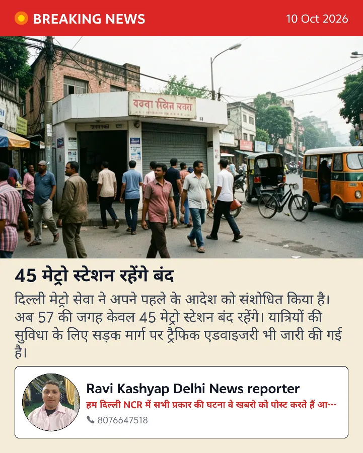दिल्ली में सभी बस डिपो हाईवे बॉर्डर समेत 45 मेट्रो स्टेशन रहेंगे बंद