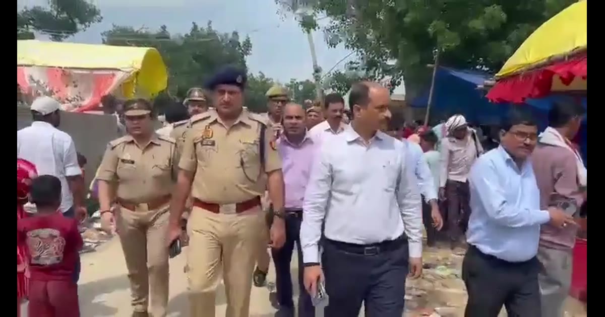 जिलाधिकारी कन्नौज एवं पुलिस अधीक्षक कन्नौज द्वारा थाना तालग्राम क्षेत्रान्तर्गत जाहरा देवी मंदिर, रोहिली मेला का निरीक्ष