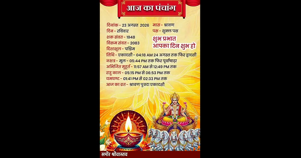 आज का पंचांग