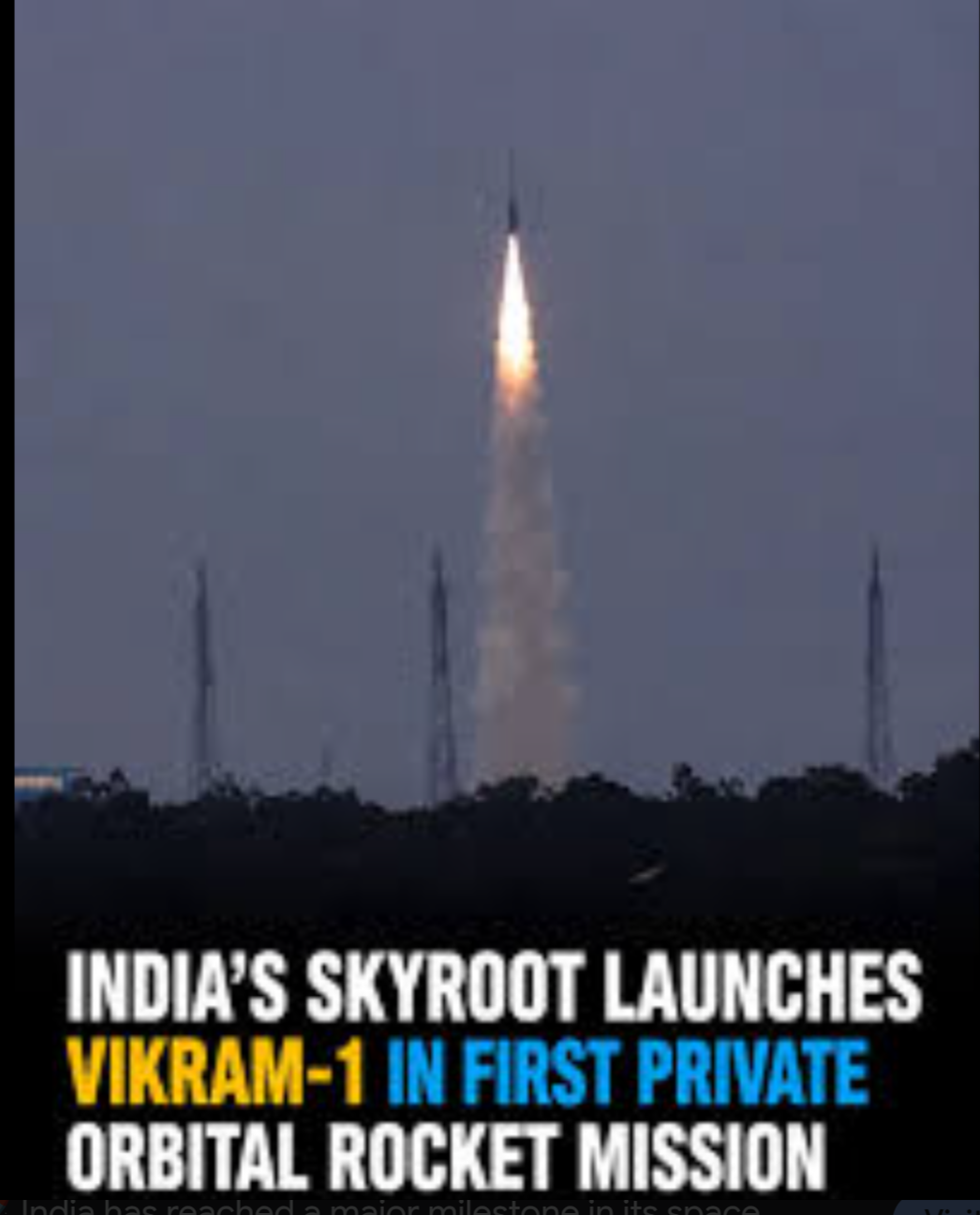 भारत ने रचा नया इतिहास! अमेरिका-चीन को पछाड़कर स्पेस में बजा डंका, देश का पहला प्राइवेट रॉकेट 'विक्रम-1' लॉन्च 🚀. श्रीहर