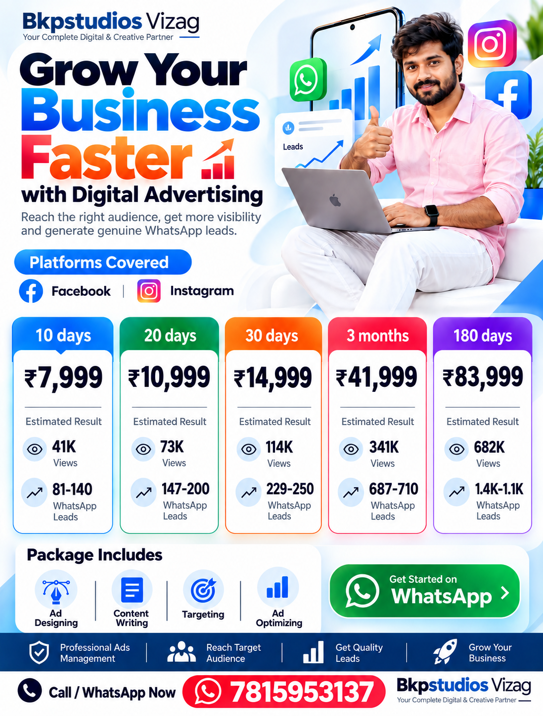 👋 Welcome to Bkpstudios Vizag. Thank you for contacting us. We offer: • Graphic Designing • Video Editing • AI Videos • Website Designing • Digital Marketing • Photography • Videography • Branding & Printing Please send your requirement. Our team will reply soon. 📞 Call / WhatsApp: +91 7815953137 Bkpstudios Vizag Your Complete Digital & Creative Partner